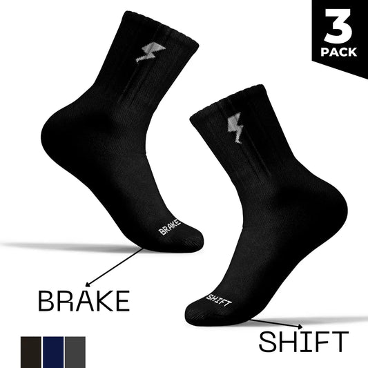 3 Pack - Brake/Shift - Moto Socks (Black/Grey/Navy)