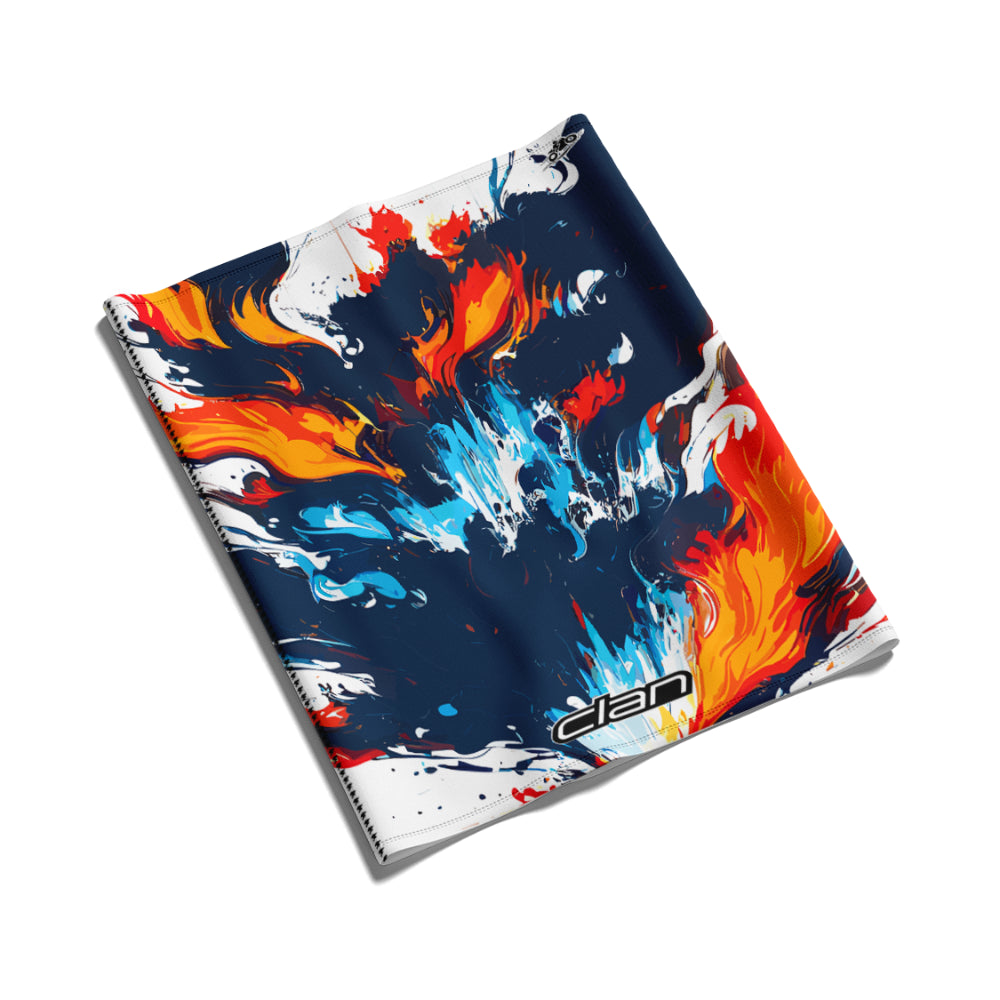 Ice Silk Bandana - Flames (White)