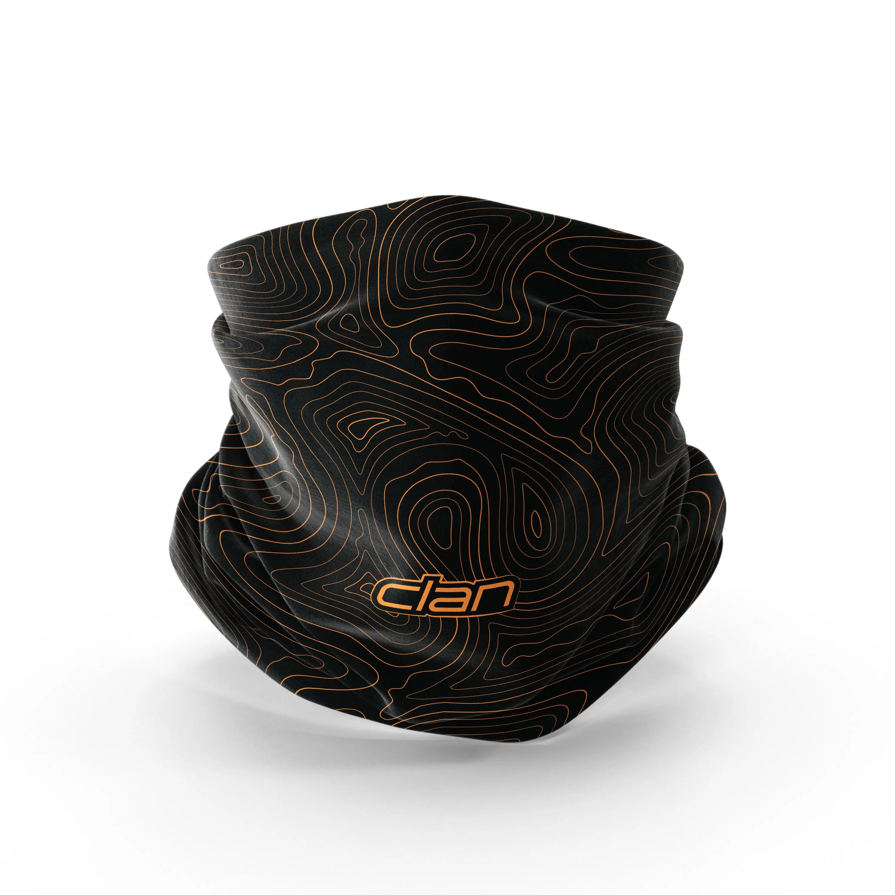 Ice Silk Biker Bandana - Topographic (Orange) — three-quarter product view