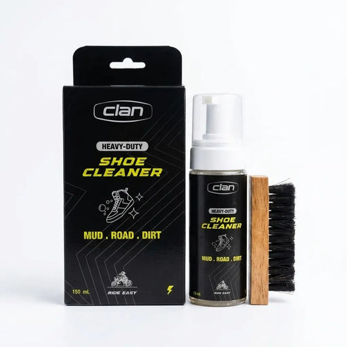Clan Foam Shoe Cleaner 150ml bottle with included cleaning brush
