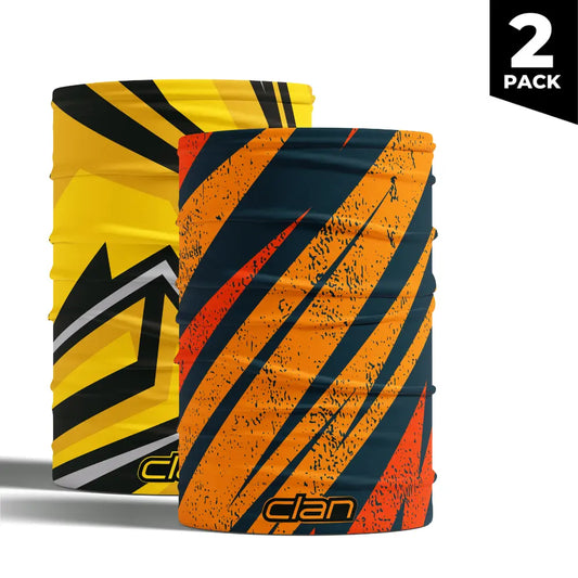 Bandana (2 Pack) - Abstract - Orange & Yellow - Ice Silk