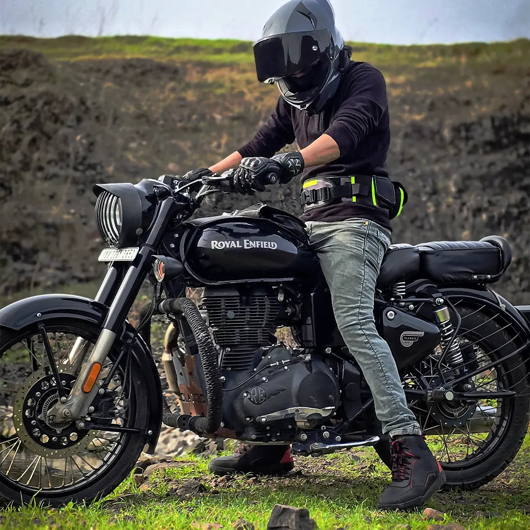 Clan Torque motorcycle riding shoe lifestyle photograph