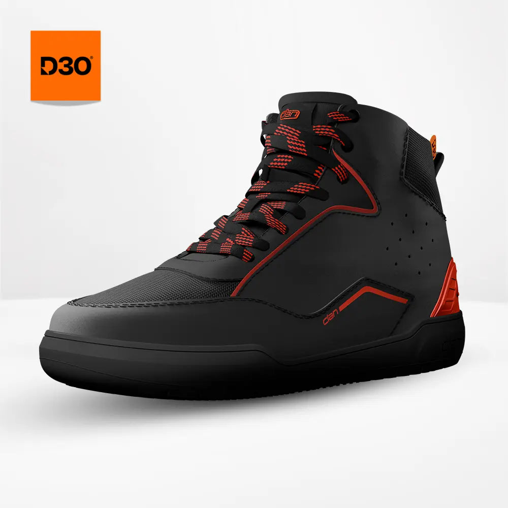Clan Torque Red motorcycle riding shoe — three-quarter product view