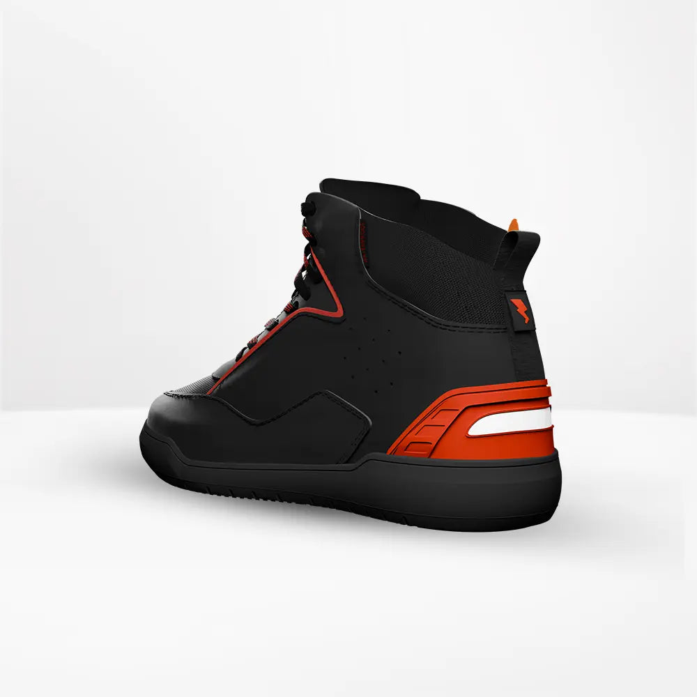 Clan Torque Red motorcycle riding shoe — side profile