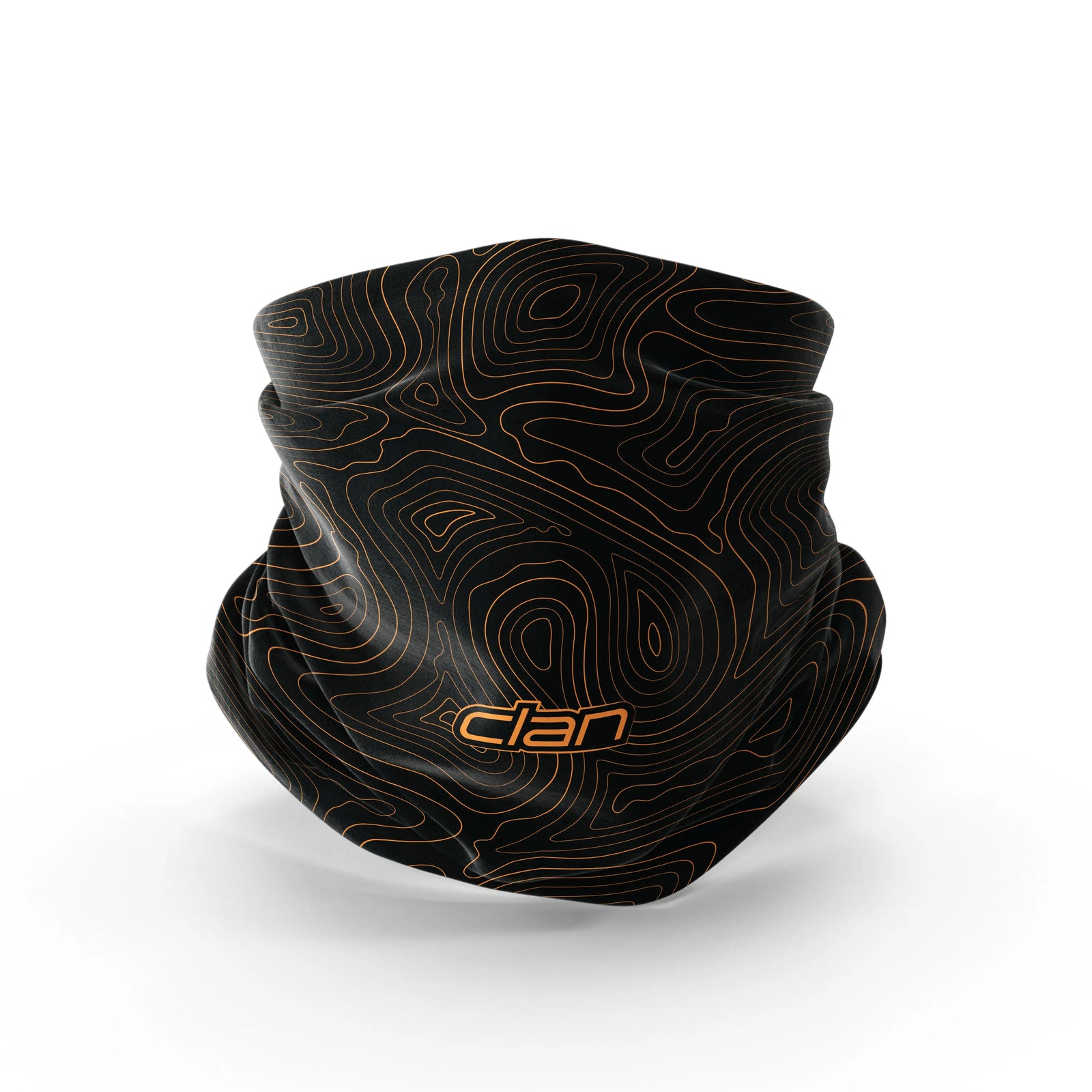 Ice Silk Biker Bandana - Topographic (Orange) — three-quarter product view