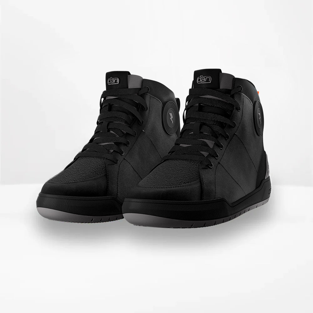 Clan Scout Grey D3O waterproof motorcycle riding shoe — front view