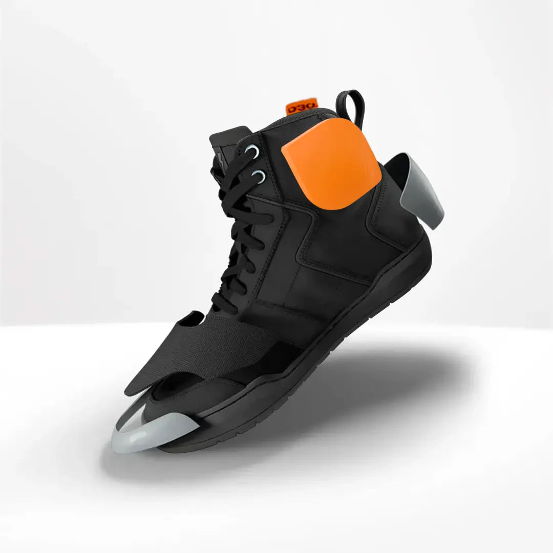 Clan Stealth Black D3O waterproof motorcycle riding shoe — protective upper details