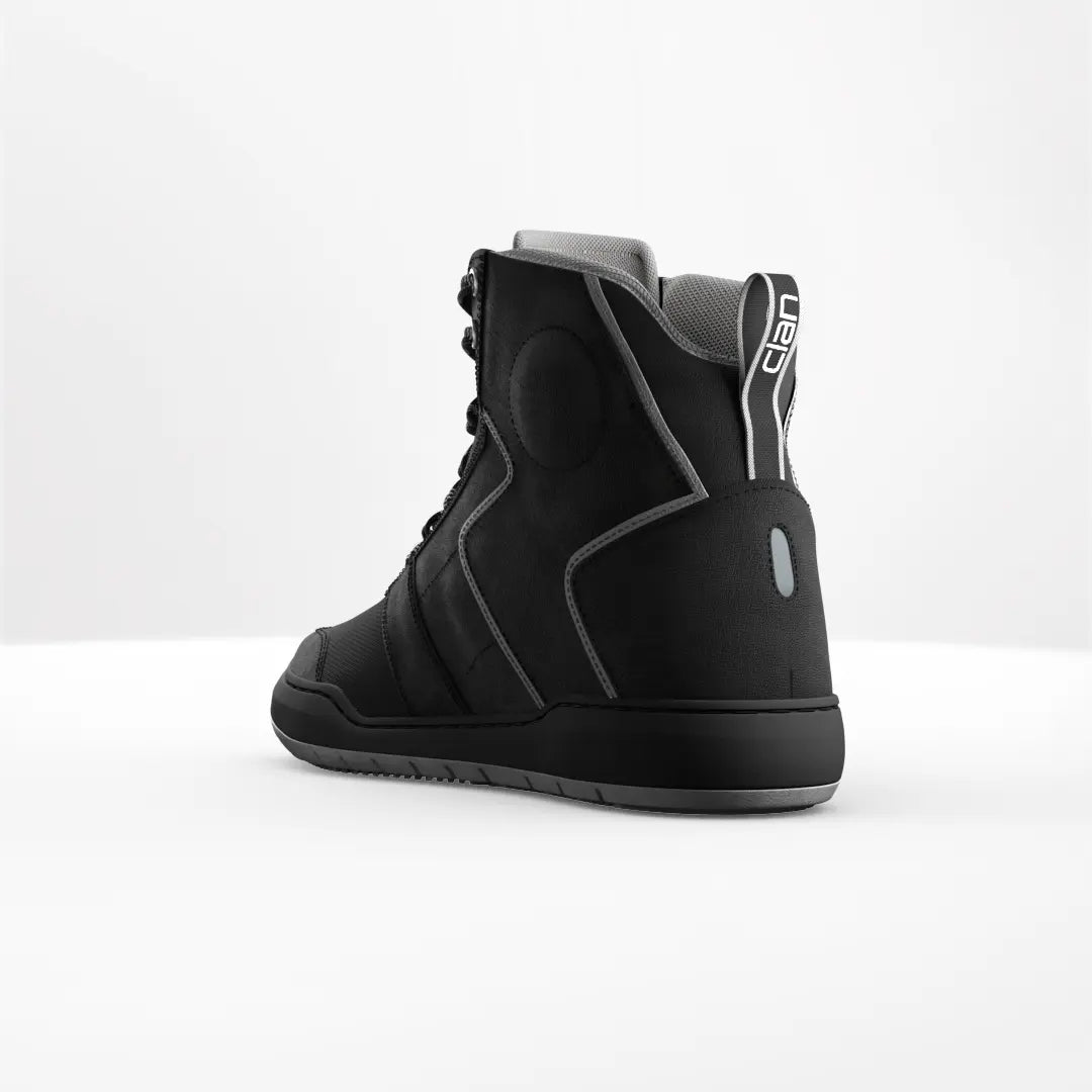 Clan Stealth Grey Riding Shoes Showing Back Reflector and side view