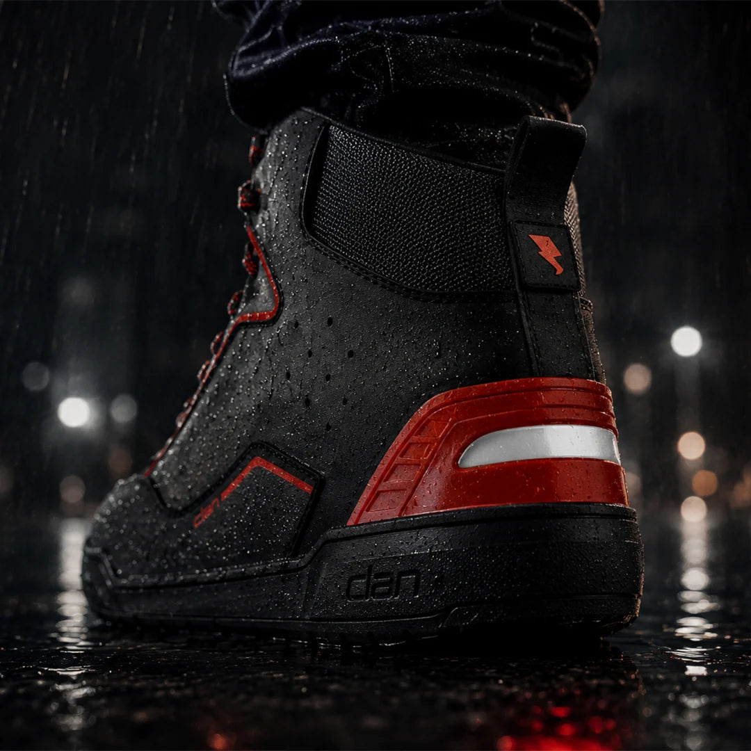 Clan Torque waterproof riding shoe lifestyle photograph